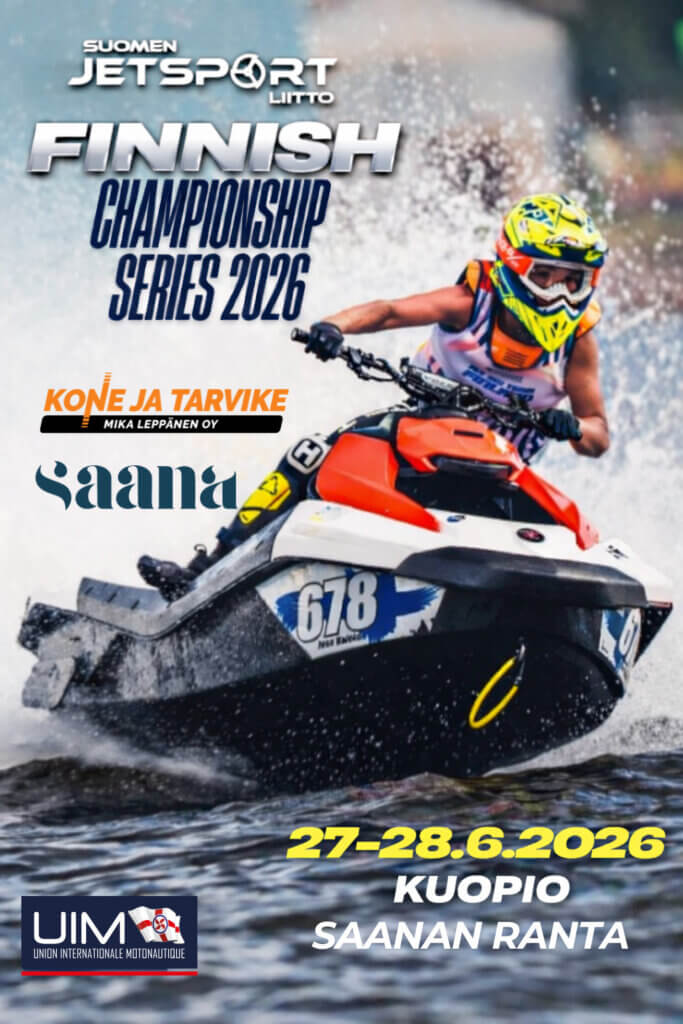 Vesijettikilpailija ajamassa